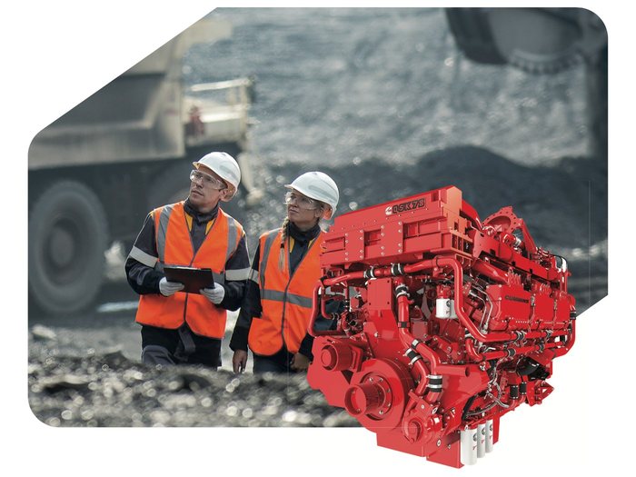 QSK78 mining engine with site crew