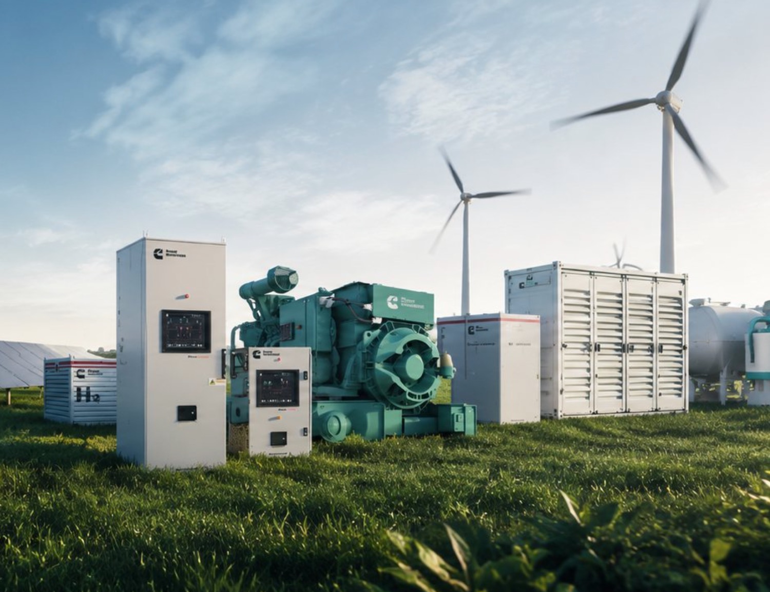 Power plant supplying grid electricity